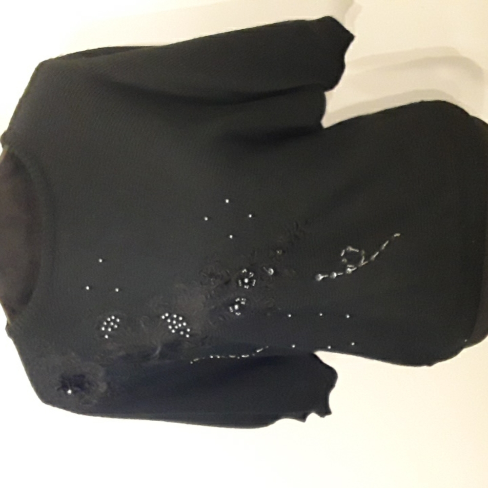 Just Maggie black beaded and sequins sweater L